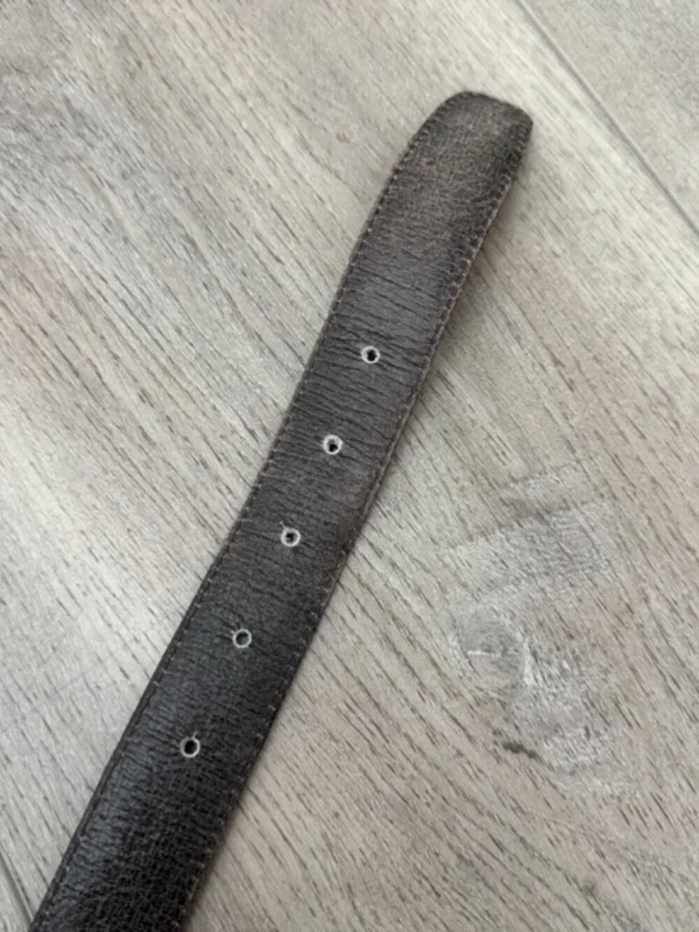 VTG Mark Cross Dark Brown Ostrich Lined Leather Belt Italy Greyhound Crest Sz 35